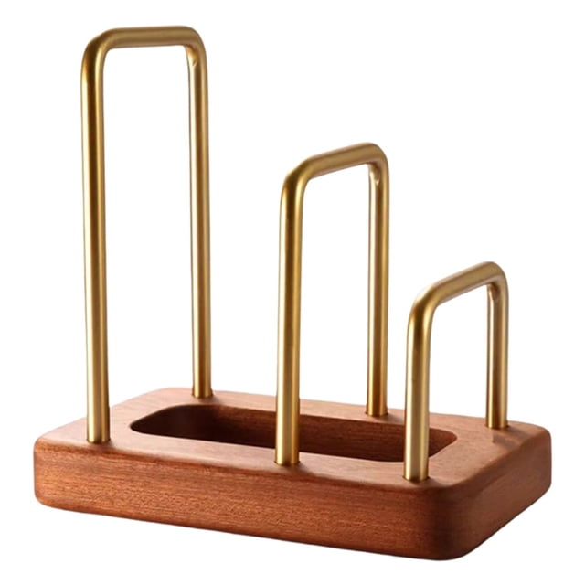Solid Wood Cutting Board Rack, Household Kitchen Countertop Knife Holder, Pot Lid Rack, Single-Port Cutting Board Storage Rack, a Shelf