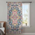 thumbnail image 4 of Colorful Boho Sheer Curtains 54 Inches Long, Ethnic Vintage Mexican Flowers Southwestern Light Filering Curtains, Breathable Simi Curtain Privacy Drapes for Kitchen Bathroom Small Window Treatment, 4 of 9