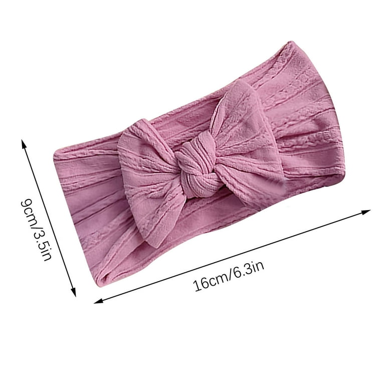 6" Large Tied Bow Baby Headbands – 12 Pack, Handmade Stretchy Nylon, Soft Hair Accessories For Infant Girls (Pink Assortment)