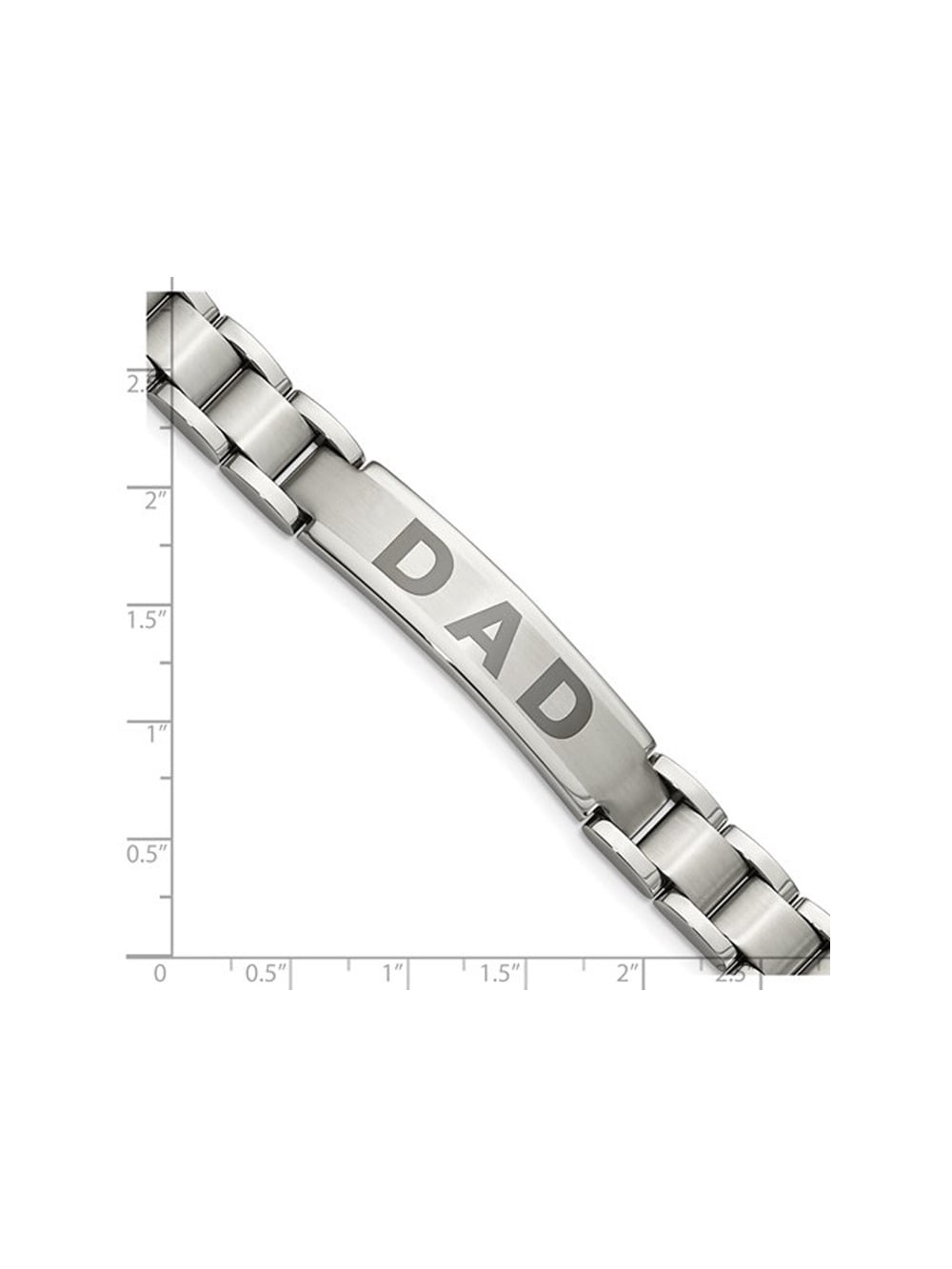Gem & Harmony Mens Stainless Steel DAD Bracelet 8.75 inches for Men