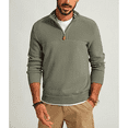 thumbnail image 3 of Puztloy Sweaters for Men, Comfy Cozy Quarter Zip Pullover Men Slim, Casual Mens Hoodies Pullover Stand Collar Polo Shirt, Long Sleeves, Green, 3 of 6