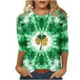 thumbnail image 5 of Mceream St Patricks Day Shirt Women 3/4 Sleeve T Shirts fashion Funny Green Shamrock Printed Graphic Saint Patrick's Tee Holiday Tops Ladies St Patricks Day Tshirts Green XL, 5 of 5