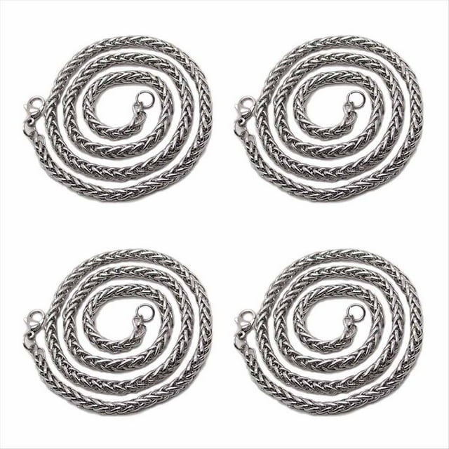 4X Joyería de Moda Collares de Acero Inoxidable para Hombres Mujeres Keel Chain Gargantilla Collar 3 mm 24 Pulgadas