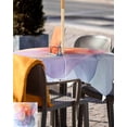 thumbnail image 5 of Boanket Outdoor Tablecloth with Umbrella Hole for Patio/Picnic/Party/Camping, Abstract Art Waterproof Table Cloth Square Cover Washable, Wave Modern Art Purple Yellow Blue (60"x 60"), 5 of 7