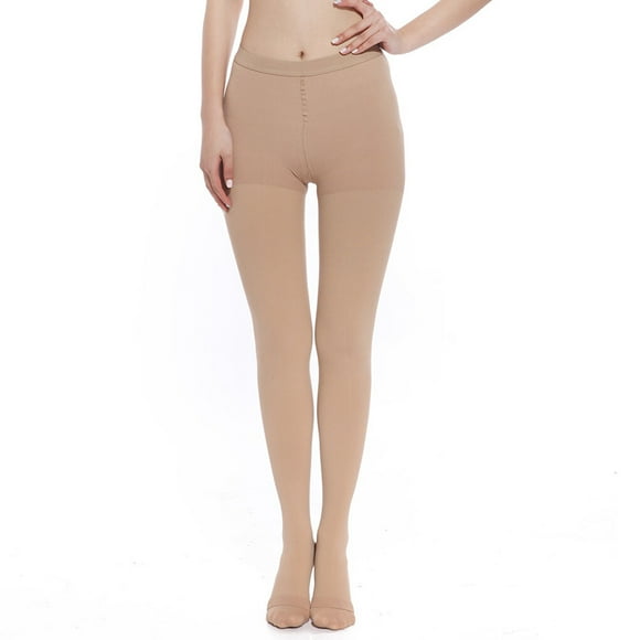 Compression Pantyhose, Graduated Support Compression Tights, Varicose Veins Compression Stockings for Circulation. Naked exposed toe XXL