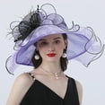thumbnail image 2 of FADAACAI Pink Hats for Women Garden Party Hat Fancy Hats for Women Tea Party Women Church Hats Womens Hats Fashion Wedding Hats for Women Elegant Purple, 2 of 3