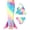 Color gradients, variant on SANMIO Mermaid Tail Swimsuit For Girls 3Pcs Mermaid Bikini Bathing Suit For Swimming Kids Cute Bow Ruffles Tankini Set Swimwear For Girls 4-10 Years