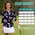 thumbnail image 7 of Uorisanigo Purple Butterfly Women's Golf Top Breathable Women's Dry-Fit Golf Polo Shirts Casual Versatile 3/4 Roll Sleeve Quarter Zip Tennis Tops Fashion Outing Wear for Women, 7 of 7