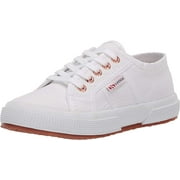 Superga JCOT Classic Lace-Up Low Top Sneaker WHT/ROSE (33, WHITE / ROSE)