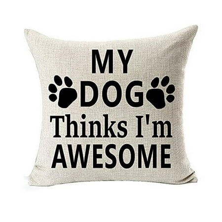 Hohaski Best Dog Lover Gifts Cotton Linen Throw Pillow Case Cushion (Best Place For Bed Linens)