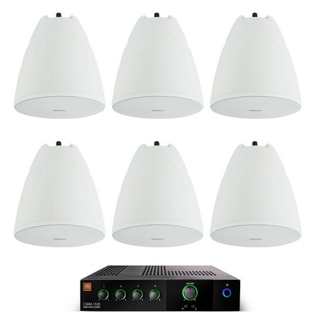 JBL CSMA 1120 Commercial 70v Amplifier+(6) White 6.5" Hanging Pendant Speakers