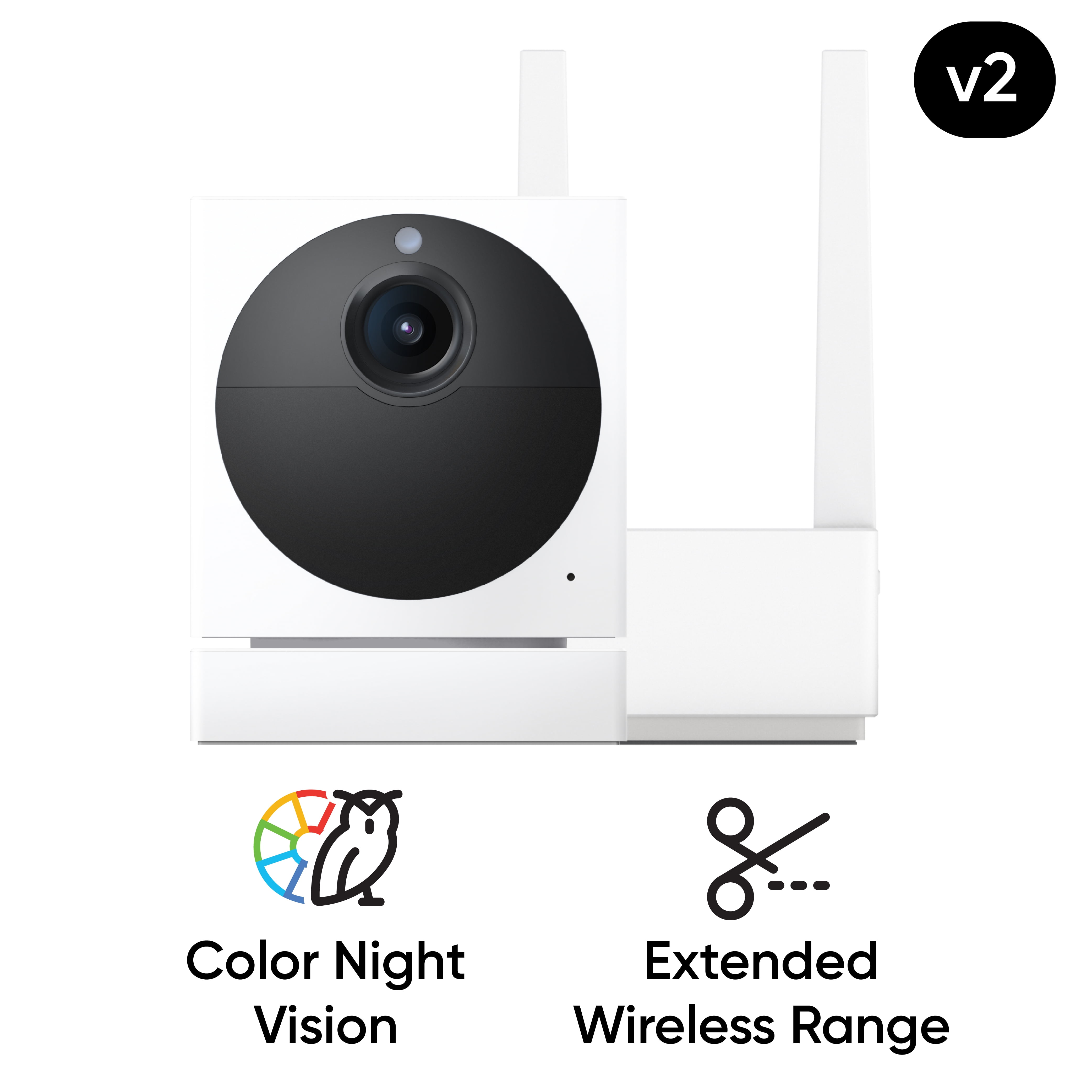 WYZE Cam Outdoor Starter Bundle v2 (Includes Base Station and 1 Camera), 1080p HD Indoor & Outdoor Wireless Security Camera Color Vision, 2-Way Audio -
