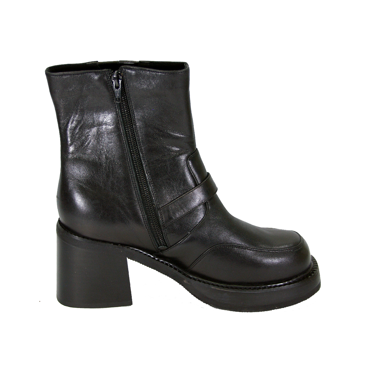PEERAGE Hilda Women Wide Width Elegant 7 Inch Comfort Leather Dress Bootie BLACK 9.5