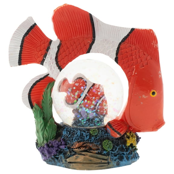 Striped Clown Fish Figurine 45MM Glitter Water Globe Decoration