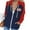 Blue-B, variant on Women's Hooded Jackets Zip Drawstring Raglan Sleeve Color Block Flag Print Cardigan Casual Stylish Coat With Pockets (XL, White)