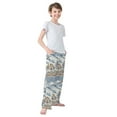 thumbnail image 3 of FORMRS Boys Pajama Pants with Pockets Size 6-8Y Kids Lounge Sleep Bottoms, Blue Snowy Mountain, 3 of 8