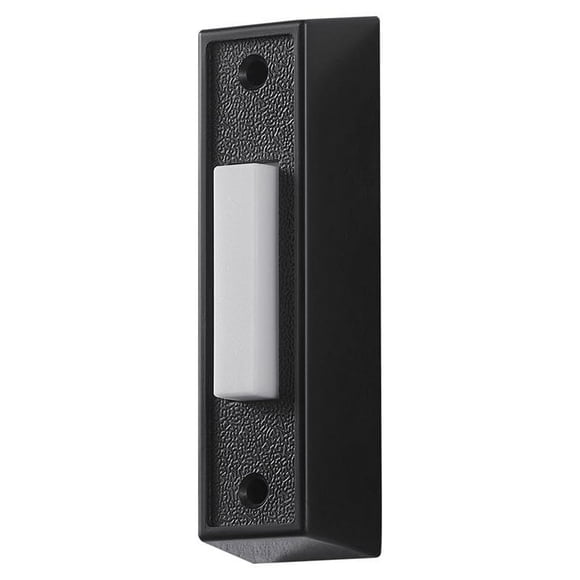 Timbre con botón pulsador en forma de globo LED con cable, negro y blanco, 15 x 7 x 3 cm