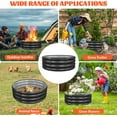 thumbnail image 6 of Round Galvanized Fire Pit Ring/Fire Ring - Foldable, Great for Outdoor Parties and Bonfires in Yards/Gardens/Parks/Beach (Black + Gray), 6 of 7