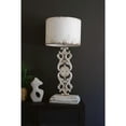 thumbnail image 4 of TABLE LAMP - ANTIQUE WHITE WITH CARVED DAMASK BASE, 4 of 8