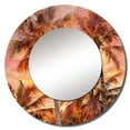 thumbnail image 2 of Designart "Radiant Sunset Among The Palm Trees" Palms & Palm Trees Round Mirror Wall Decor Traditional - Large Pink Round Bathroom Mirror - Round Mirror - 23" x 23", 2 of 6