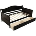 thumbnail image 3 of Harper & Bright Designs Traditional Pine Wood Storage Daybed, Twin, Espresso, 3 of 7
