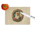 thumbnail image 4 of Pomeranian Christmas Flowers Glass Cutting Board 12 in x 15 in, 4 of 5