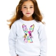 thumbnail image 2 of Colorful Easter Bunny Sweatshirt for Girls Colorful Spring Coquette Bows Pullover for Kids White Sweatshirt Youth Small, 2 of 4
