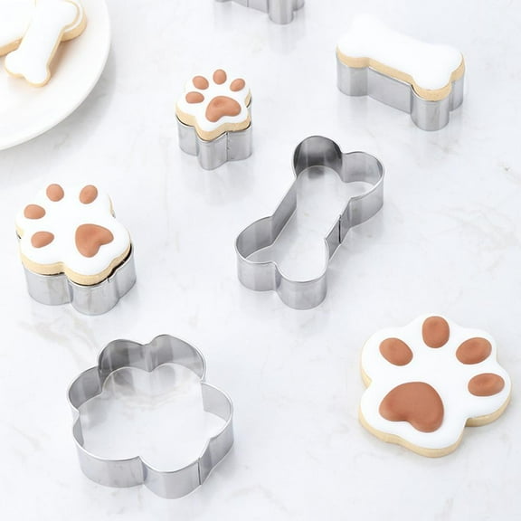 FurNest 4Pcs/Set Dog Bone Shaped Biscuit Cake Cookie Cutter Mould