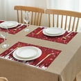 thumbnail image 3 of Merry Christmas Red Snowflake Dining Table Placemats 4PCS Heat-resistant Placemats 12 X 18 Inch Seasonal Farmhouse Holiday Rustic Decoration for Kitchen Dining Table,Kitchen Table Mats, 3 of 5