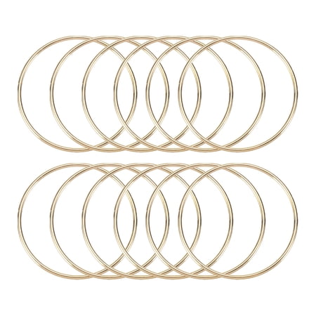 Uxcell 12 Pcs Dream Catcher Rings,Metal Crafts Hoops Floral Hoop 3 Inch Macrame Hoops Rings for DIY Crafts Wreath Making Supplies Plant Hangers,Gold