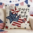 thumbnail image 5 of Let Freedom Ring Stars Fireworks Red White Flower Throw Pillow Covers, 18 x 18 Inch 4th of July Patriotic Independence Memorial Day USA Flag Cushion Case for Sofa Couch Set of 4, 5 of 7