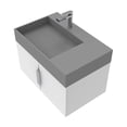 thumbnail image 2 of Amazon 30" White Wood Floating Vanity with Gray Top and Chrome Trim, 2 of 10