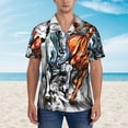 thumbnail image 4 of Easygdp Four Running Horses Men's Hawaiian Shirts Print Lapel Short Sleeve for Beach, vacation, party, casual occasions - X-Large, 4 of 9