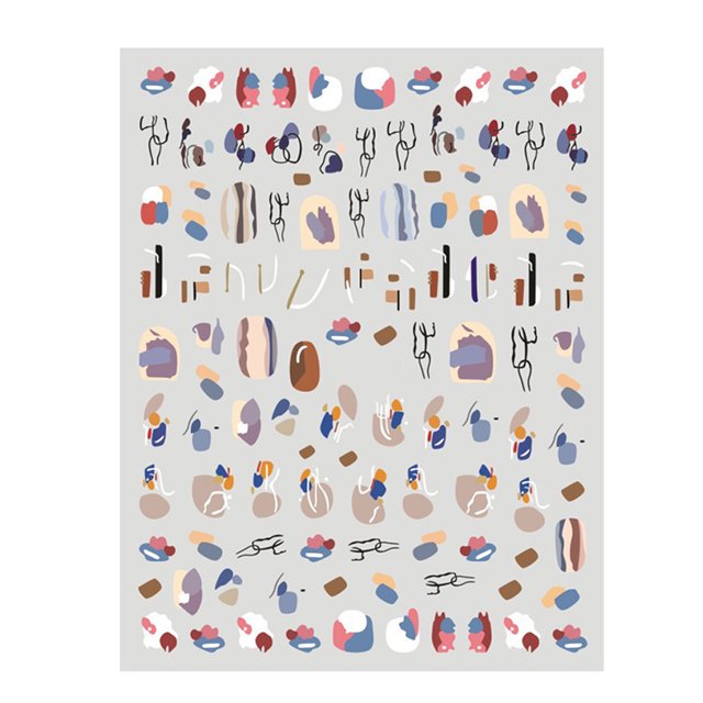 Vogacara Pegatinas para uñas, calcomanías en relieve 3D, impresión de deslizadores de belleza para manicura, decoración DIY, adhesivo, accesorios de Juegos de manicura WG260 Vogacara CE012223-24B