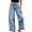 01 Blue, variant on Ruffle Hem Straight Leg Jeans for Women High Waisted Stretchy Chic Streetwear Casual Denim Pants with Pockets