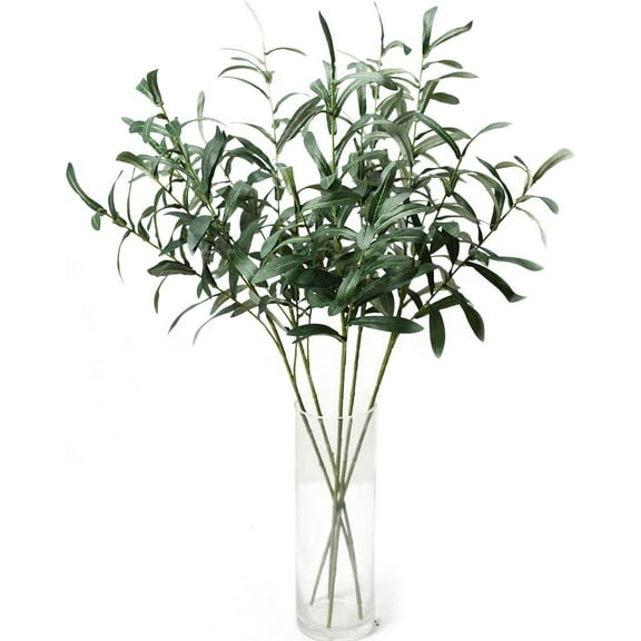 5pcs Olive Branches for Vases Artificial Plants Greenery Stems for Vases Olive Leaves Plant (Green)