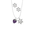 thumbnail image 2 of Delight Jewelry Silvertone Purple Grapes Silver tone Snowflake Charm Necklace and Stud Earrings, 2 of 4