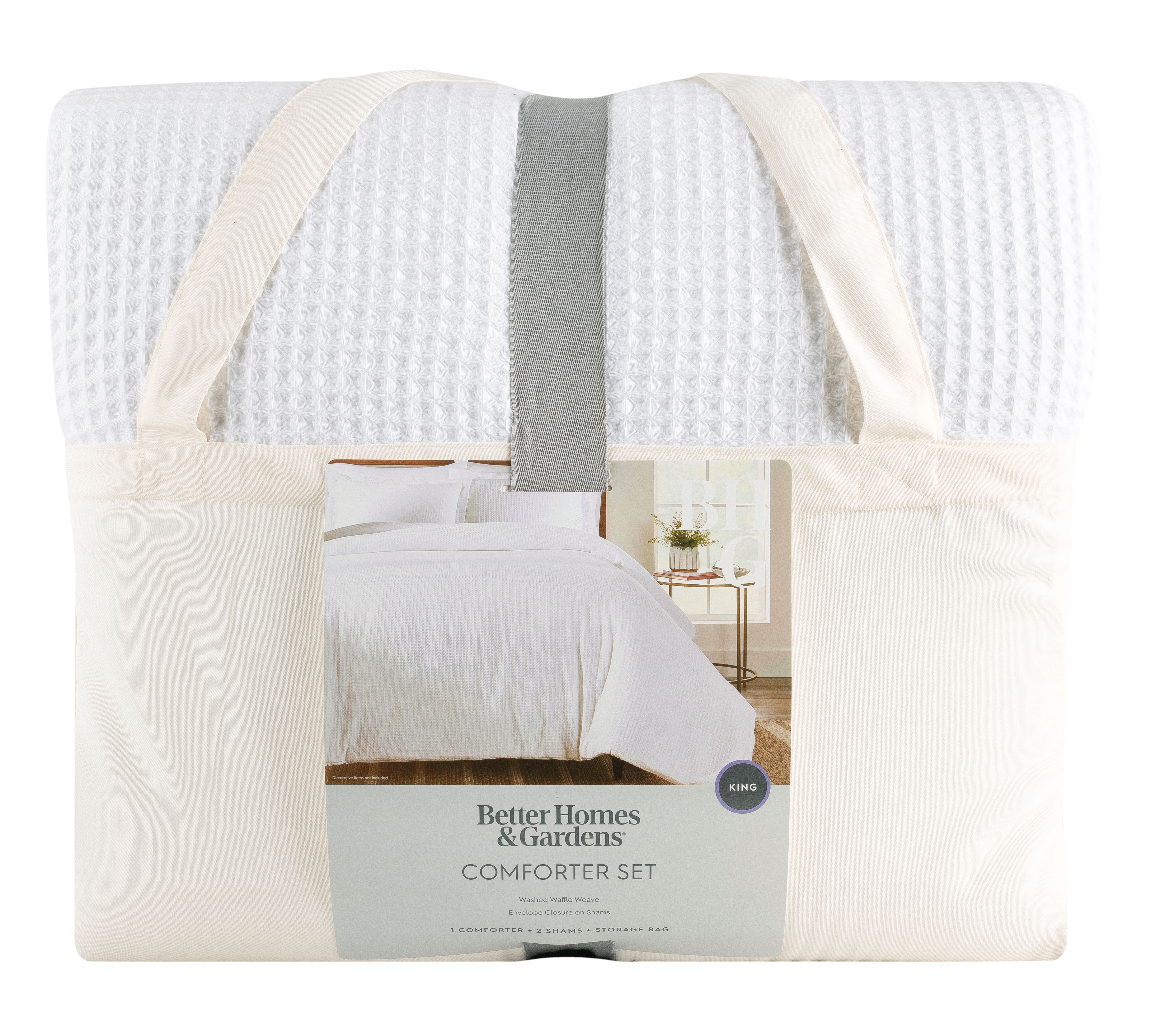 Better Homes & Gardens 3-Piece White Waffle Comforter Set, Adult King