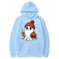 thumbnail image 4 of CAUYDY Cute Ghost Graphic Hoodies for Women Halloween Funny Spooky Hooded Sweatshirt Vintage Pullover Casual Tops(Sky Blue,XXL), 4 of 6
