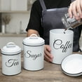 WhizMax Canister Set for Kitchen, Coffee Tea Sugar Farmhouse Metal