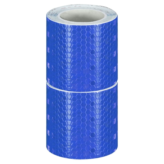 Uxcell 2 Rolls Reflective Tape 2"x10ft Adhesive Night Safety Warning Tapes Outdoor Bicycle Adhesive Reflector Stickers for Vehicles Trailers Trucks Bike Cars Signs, Blue