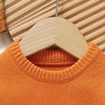 thumbnail image 6 of qiiinnHk Toddler Boy Girl Halloween Sweater Knit Baby Sweater Long Sleeve Crewneck Letter Sweatshirt Fall Winter Clothes Orange,3-6 Months, 6 of 7
