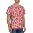 thumbnail image 2 of Bixox Men's Cartoon Strawberry Printed Short Sleeve Skinny Athletic T-Shirt, 2 of 6