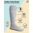 thumbnail image 4 of Yacht & Smith Men's & Women's Wholesale Bulk Cotton Tube Socks, Referee Style, by SOCKS'NBULK (6 Pairs Gray, Mens 10-13 (Shoe Size 7-12)), 4 of 7