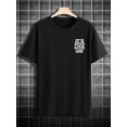 thumbnail image 2 of Men's Short-Sleeved Crew Neck T-Shirt, Casual Top With " It's Never Luck" Letter Print, Summer Tee, 2 of 6