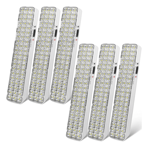 Lámpara De Emergencia Recargable Luces 60 Leds Luz 6pzs Malubero, Blanco
