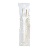 Boardwalk BWKFORKMWPPIW Fork Mediumweight Wrapped Polypropylene Cutlery - White (1000/Carton)