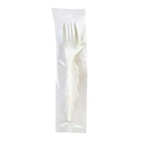 Boardwalk BWKFORKMWPPIW Fork Mediumweight Wrapped Polypropylene Cutlery - White (1000/Carton)
