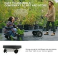 thumbnail image 5 of Raindrops  Wheeled Planter Tray Cart Indoor Pot Patio Holder Caster Wheels Grey, 5 of 8