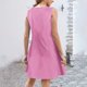 thumbnail image 4 of Camisón de poliéster para mujer, vestido de tirantes con cuello en V y botones para vacaciones de primavera y verano., 4 of 7